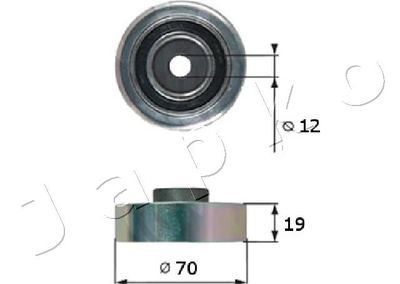 Deflection/Guide Pulley, V-ribbed belt JAPKO 129815