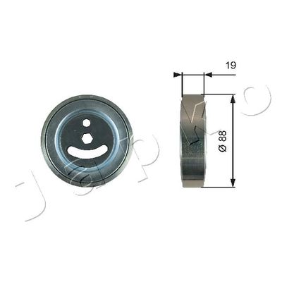 Deflection/Guide Pulley, V-ribbed belt JAPKO 129817