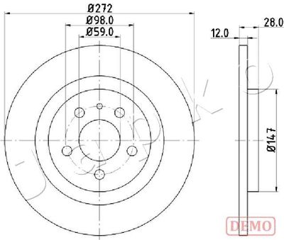 Brake Disc JAPKO 610606C