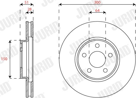 JURID 563313JC Brake Disc