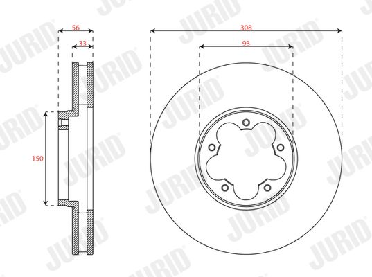 JURID 563701JC Brake Disc