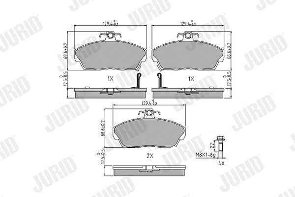 JURID 571438J Brake Pad Set, disc brake