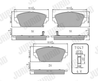 Brake Pad Set, disc brake JURID 572429J