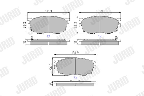 JURID 572444J Brake Pad Set, disc brake