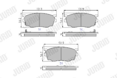 Brake Pad Set, disc brake JURID 572444J