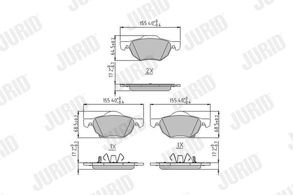 JURID 572480J Brake Pad Set, disc brake