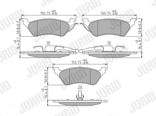 JURID 572505J Brake Pad Set, disc brake