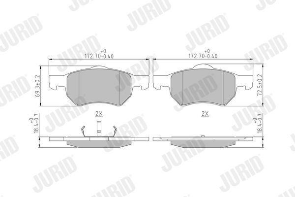 JURID 572509J Brake Pad Set, disc brake