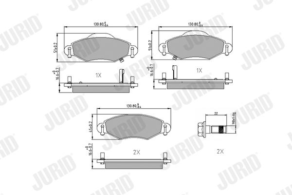 JURID 572510J Brake Pad Set, disc brake