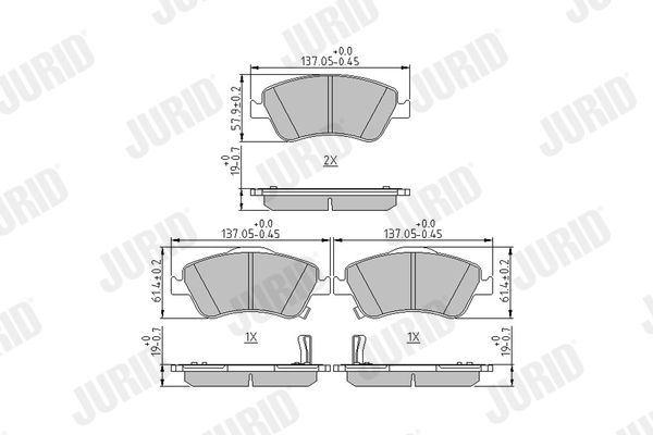 JURID 572524J Brake Pad Set, disc brake