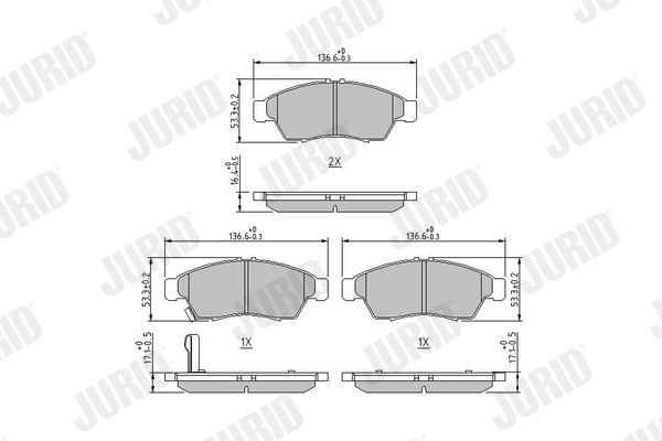 JURID 572545J Brake Pad Set, disc brake