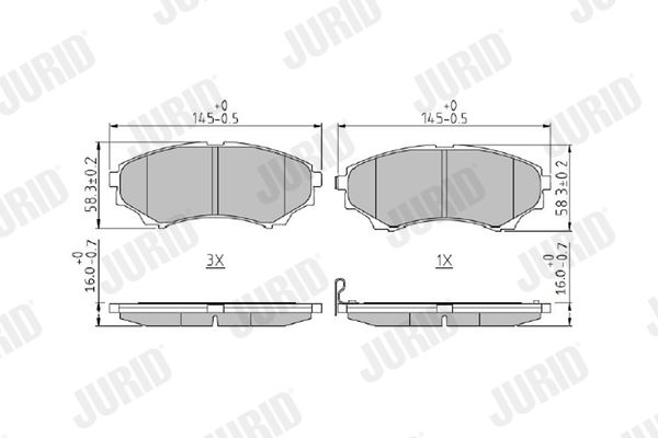 JURID 572572J Brake Pad Set, disc brake