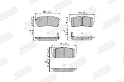 Brake Pad Set, disc brake JURID 572596J