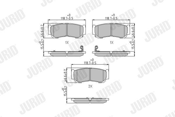 JURID 572608J Brake Pad Set, disc brake