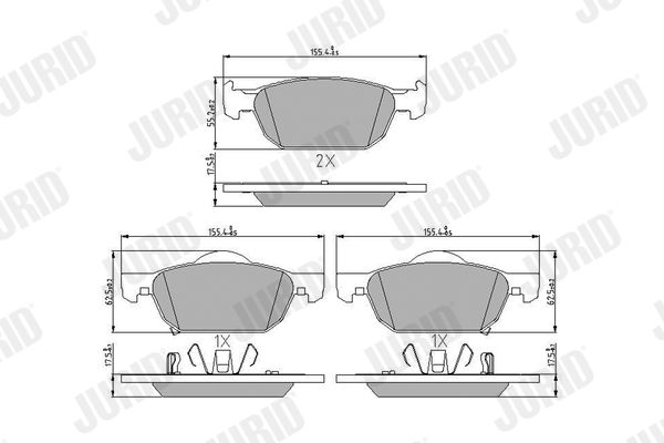 JURID 572624J Brake Pad Set, disc brake