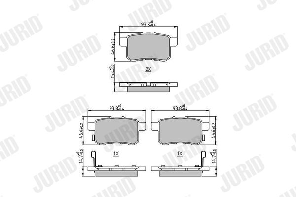 JURID 572626J Brake Pad Set, disc brake