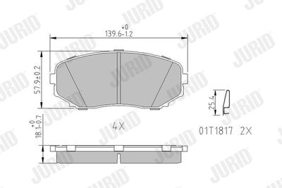 Brake Pad Set, disc brake JURID 572640J