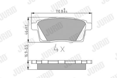Brake Pad Set, disc brake JURID 572644J