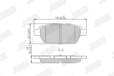 Brake Pad Set, disc brake JURID 572653J