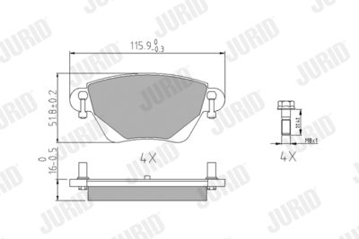 Brake Pad Set, disc brake JURID 573012J