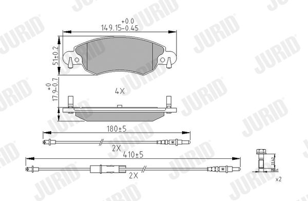 JURID 573026J Brake Pad Set, disc brake