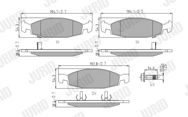 JURID 573077J Brake Pad Set, disc brake