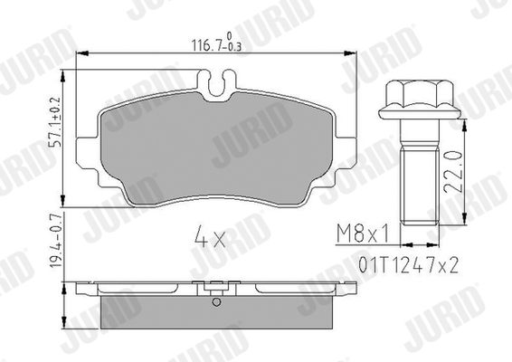 JURID 573100J Brake Pad Set, disc brake