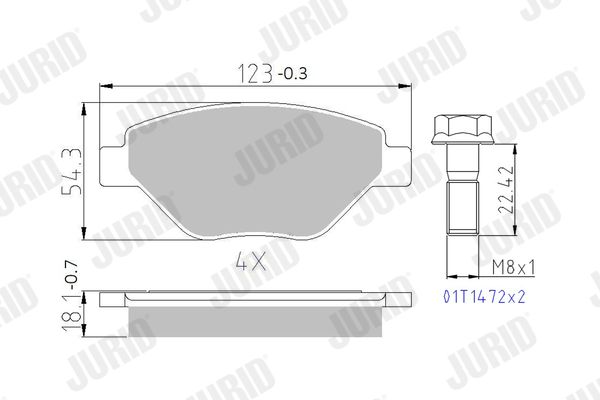 JURID 573123J Brake Pad Set, disc brake