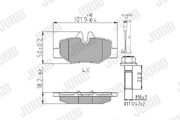 JURID 573222J Brake Pad Set, disc brake