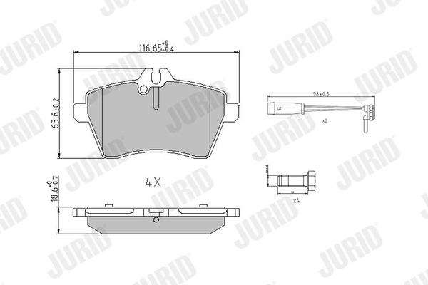 JURID 573265J Brake Pad Set, disc brake