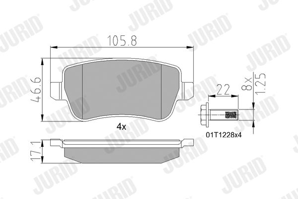 JURID 573307J Brake Pad Set, disc brake