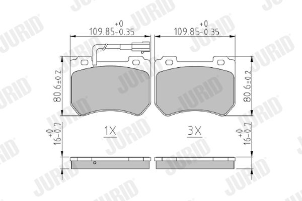 JURID 573309J Brake Pad Set, disc brake