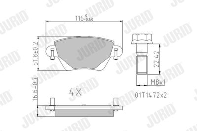 Brake Pad Set, disc brake JURID 573320J