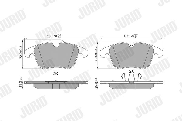 JURID 573336J Brake Pad Set, disc brake