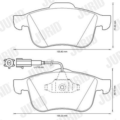 Brake Pad Set, disc brake JURID 573350JC