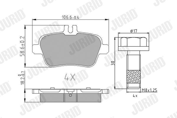 JURID 573370J Brake Pad Set, disc brake