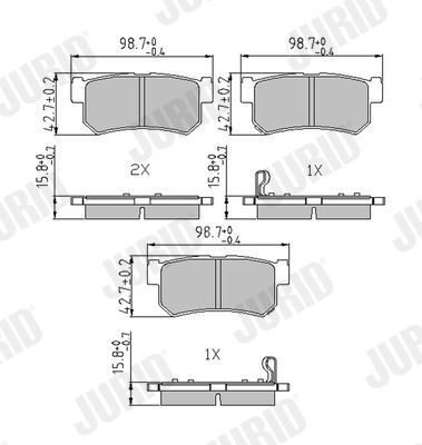 JURID 573377J Brake Pad Set, disc brake