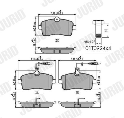 JURID 573382J Brake Pad Set, disc brake