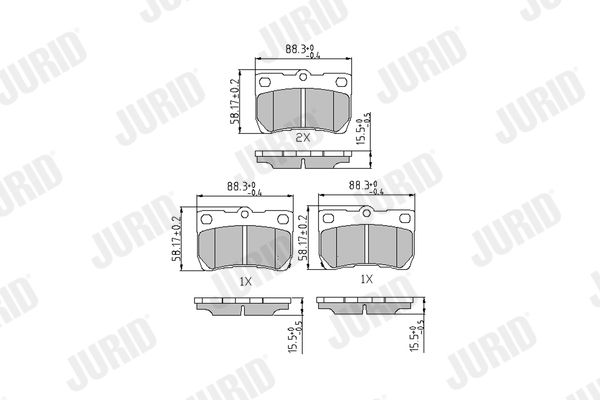 JURID 573393J Brake Pad Set, disc brake