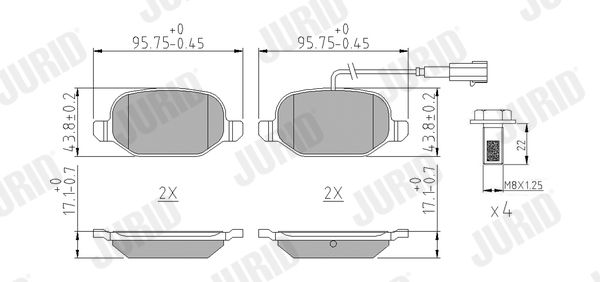 JURID 573396J Brake Pad Set, disc brake