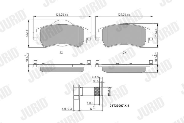 JURID 573399J Brake Pad Set, disc brake