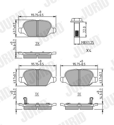 JURID 573427J Brake Pad Set, disc brake