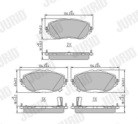 JURID 573440J Brake Pad Set, disc brake