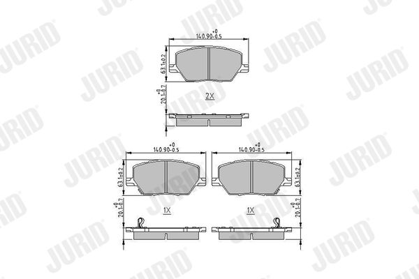 JURID 573610J Brake Pad Set, disc brake