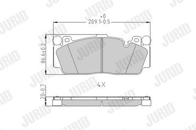 Brake Pad Set, disc brake JURID 573617J