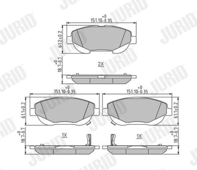 Brake Pad Set, disc brake JURID 573631J