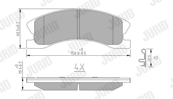JURID 573636J Brake Pad Set, disc brake