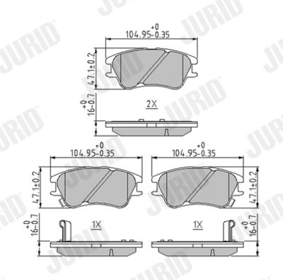Brake Pad Set, disc brake JURID 573642J