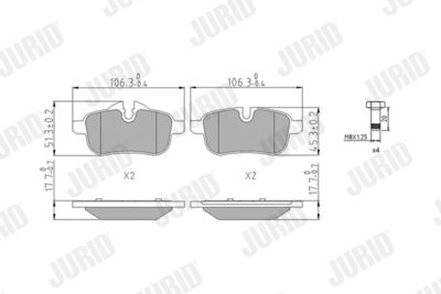 Brake Pad Set, disc brake JURID 573651J