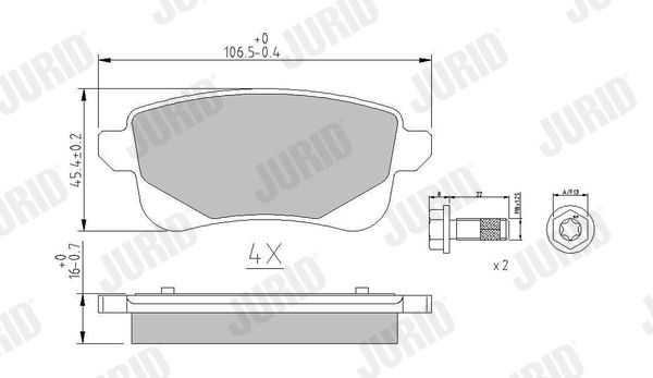 JURID 573660J Brake Pad Set, disc brake